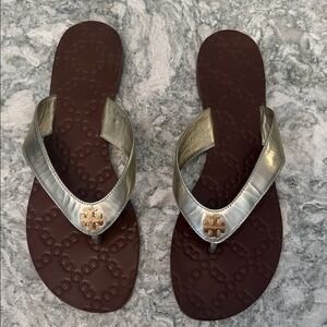 Tory Burch Gold and Brown Sandals